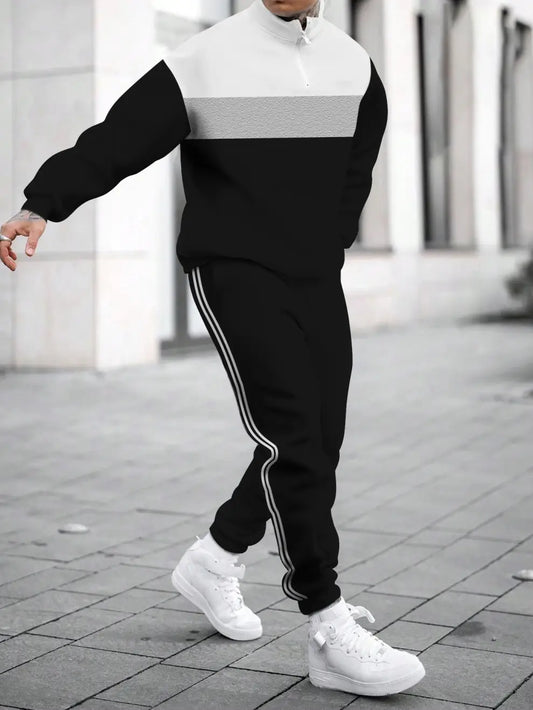 Relaxed Zipper Long Sleeve Two Piece Set