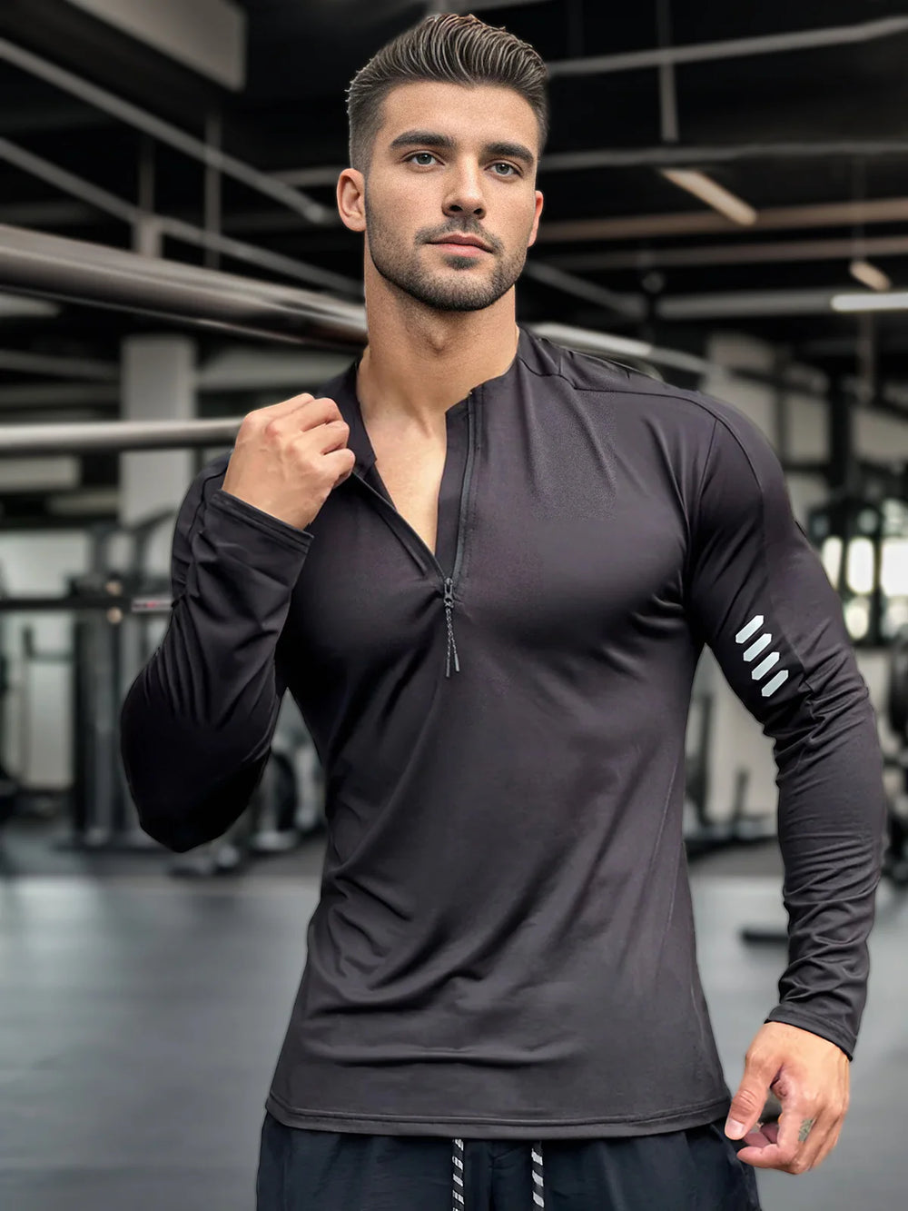 Evolution Half Zip Long Sleeves Shirt Workout Baselayer - DUVAL