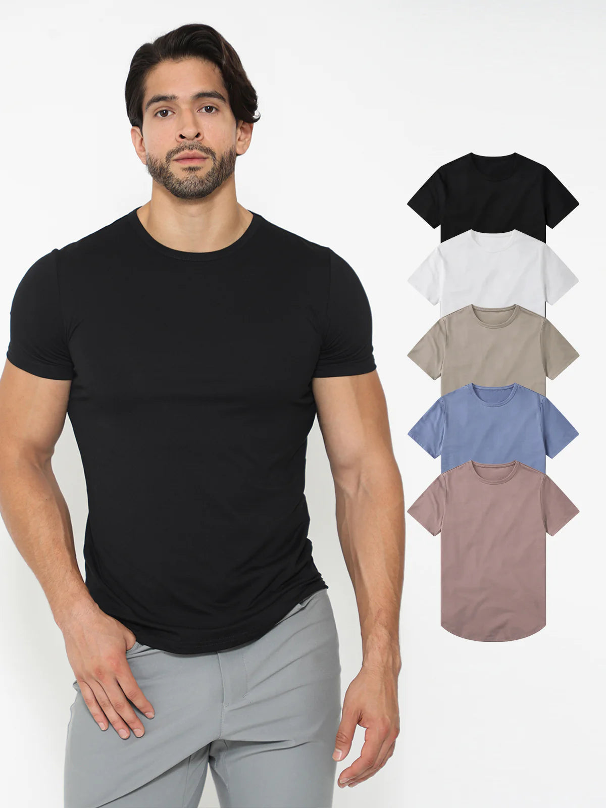 5-Pack All Day Elite Curve-Hem Tee Short Sleeve