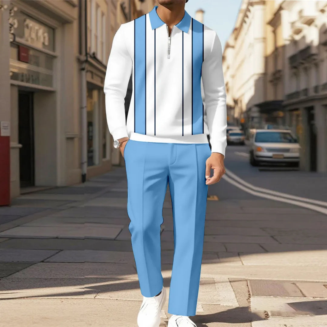 Modern Quarter Zip Two-Piece Set - DUVAL