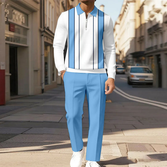 Modern Quarter Zip Two-Piece Set