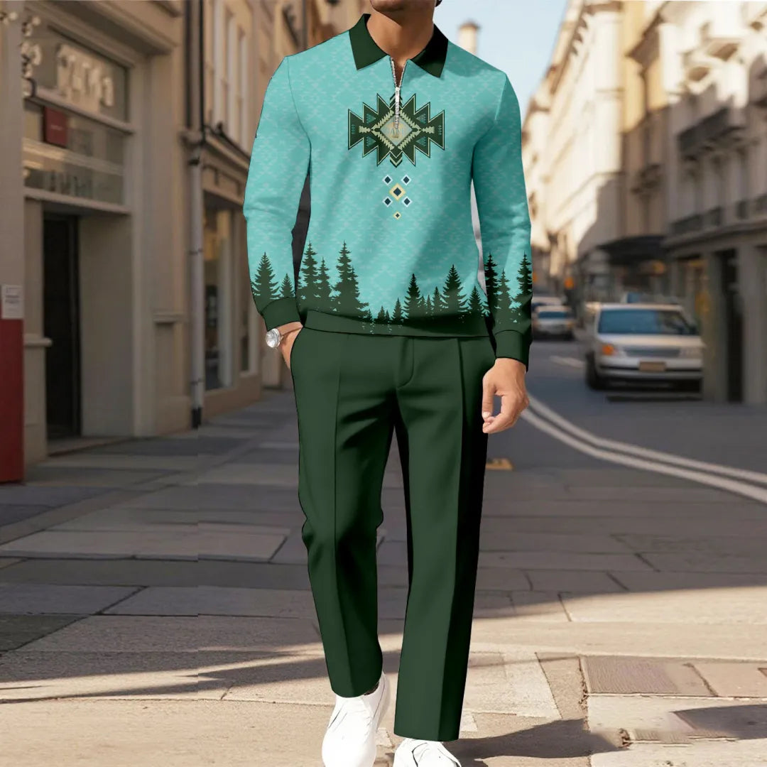 Modern Quarter Zip Two-Piece Set