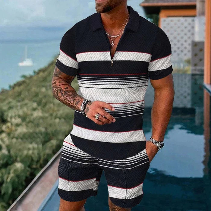 Tunisia Polo Shirt And Shorts Co-Ord - DUVAL
