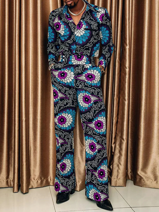 Palace Multicolor Flowers Shirts And Pants Two Piece Set