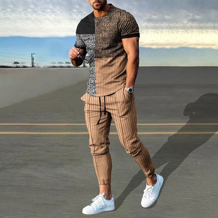 Short Sleeve Casual Two-piece Set - DUVAL