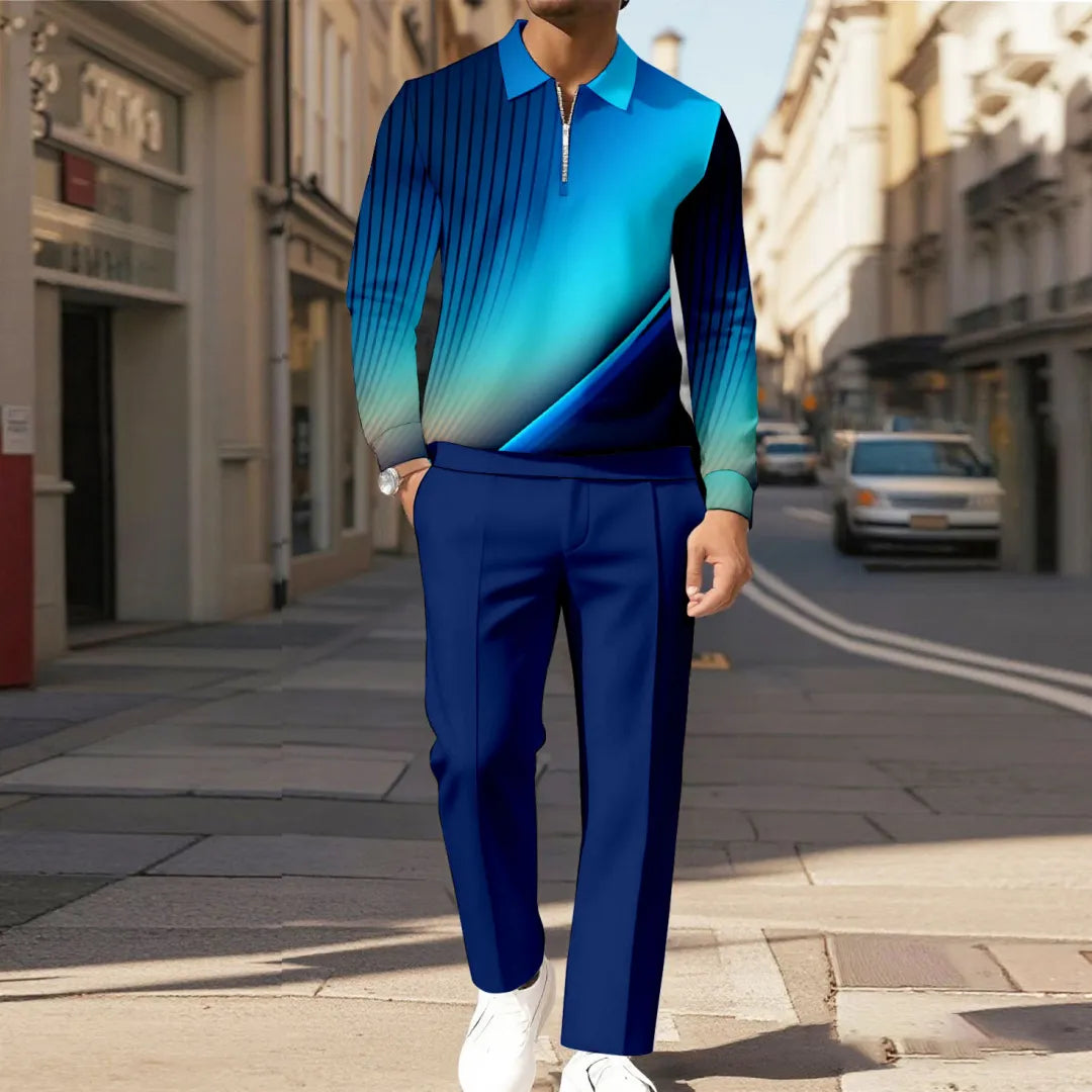 Modern Quarter Zip Two-Piece Set