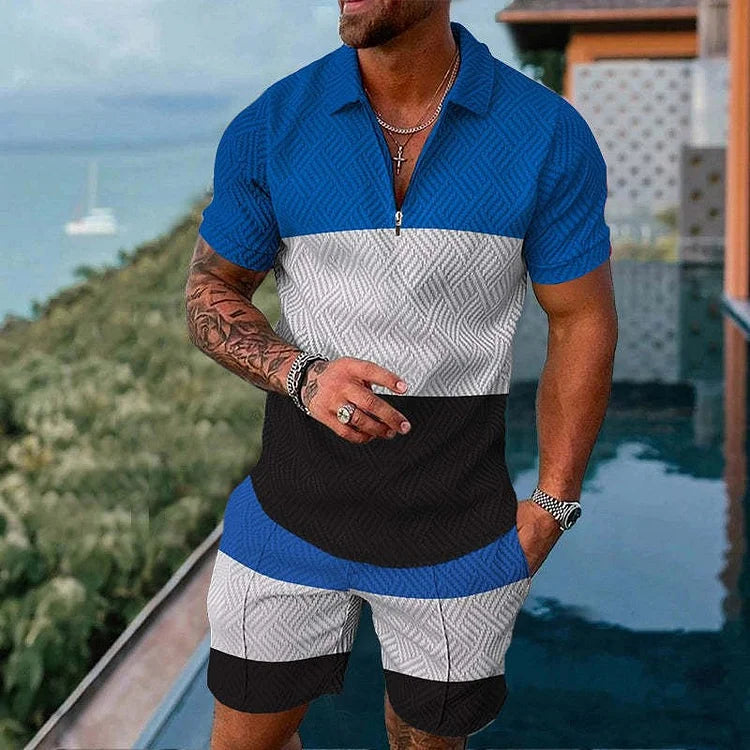 Block Boy Polo Shirt And Shorts Co-Ord - DUVAL