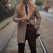 Light Khaki Eco-Friendly Fur Coat - DUVAL