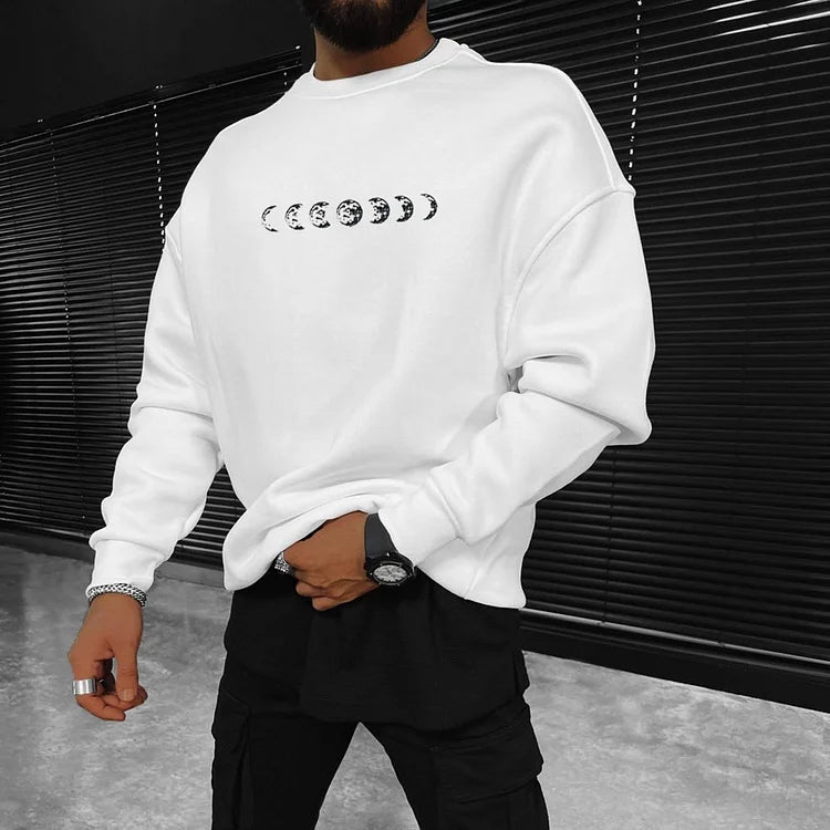 Oversize Sun Moon Stars Sweatshirt - DUVAL