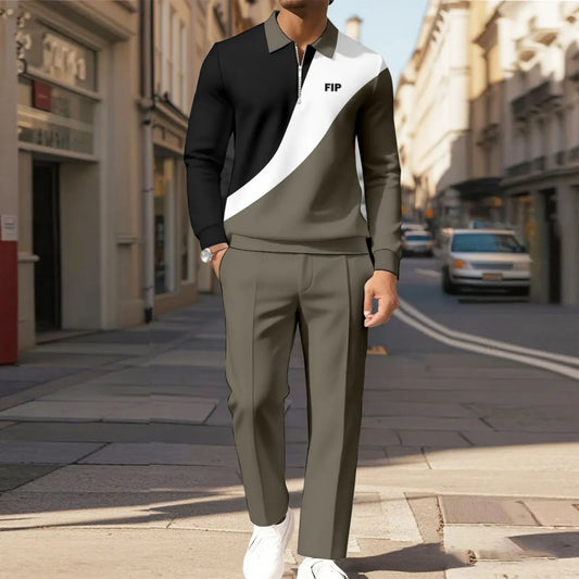 Modern Quarter Zip Two-Piece Set