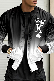 Fashion Gradient K Baseball Jacket - DUVAL