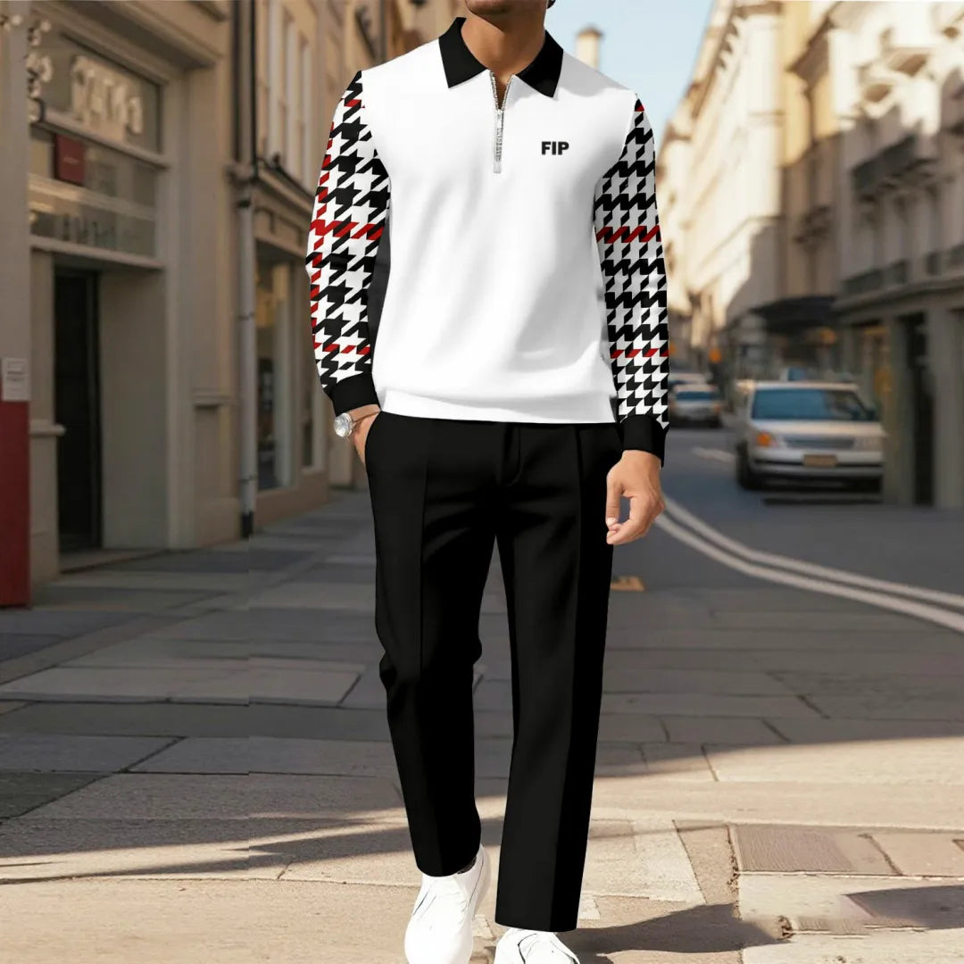 Modern Quarter Zip Two-Piece Set