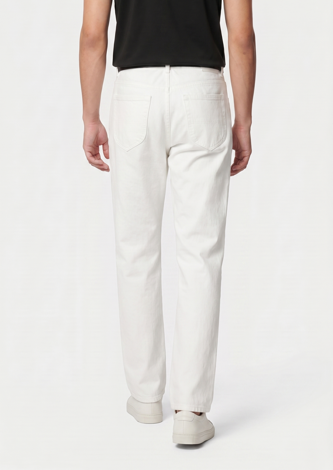 Essential White Straight Leg Denim Trousers