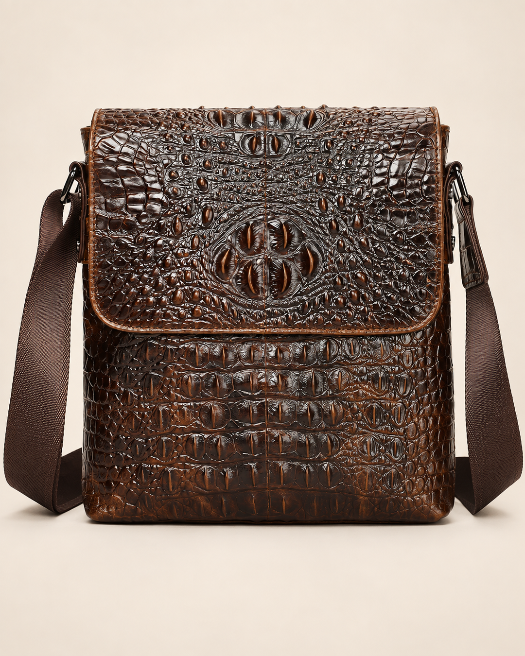The Zurich 28 — Crocodile Crossbody Bag | Brown