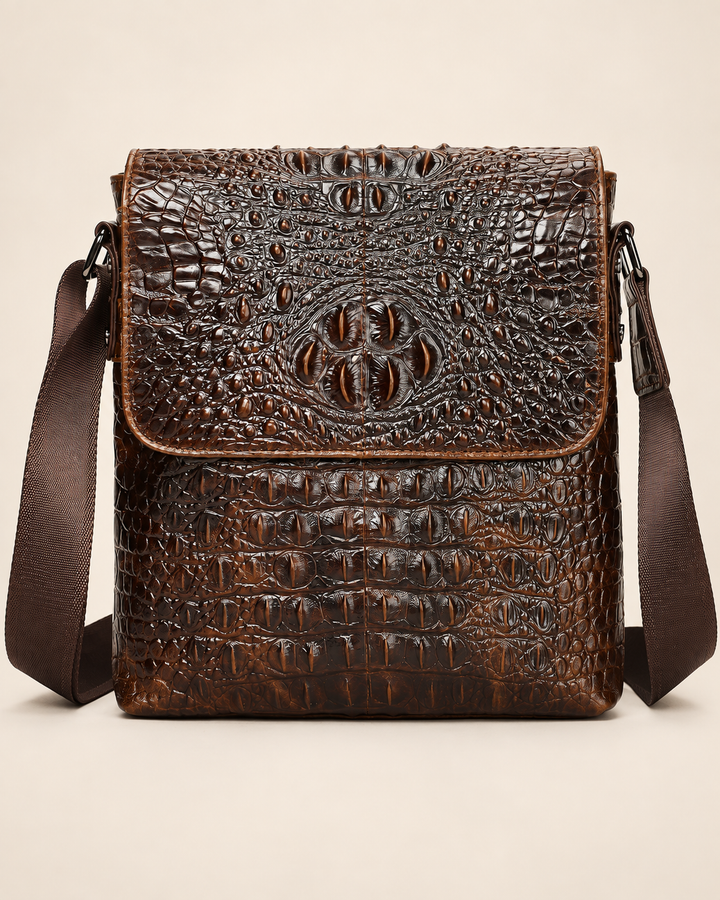 The Zurich 28 — Crocodile Crossbody Bag | Brown