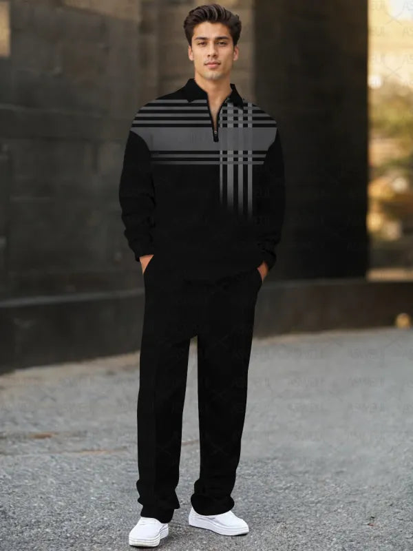 Long Sleeve Zipper Two-piece Set - DUVAL