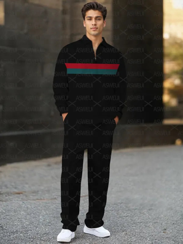 Long Sleeve Zipper Two-piece Set - DUVAL