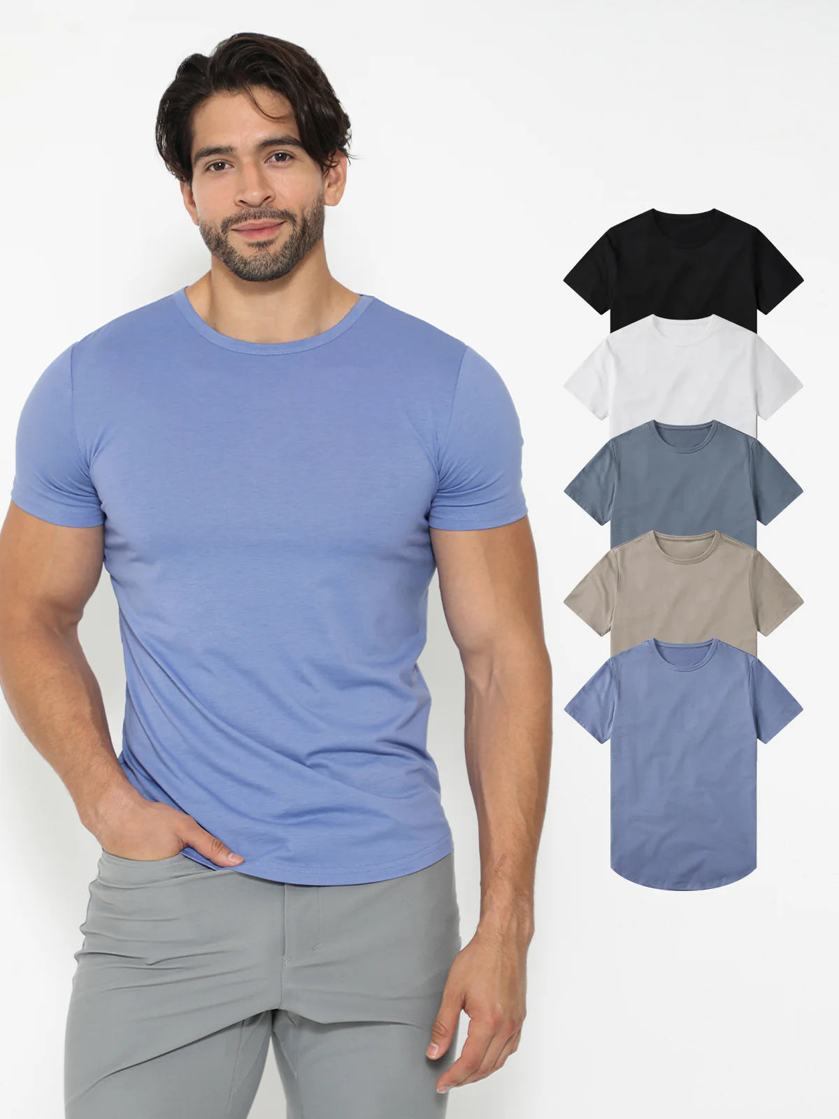 5-Pack All Day Elite Curve-Hem Tee Short Sleeve