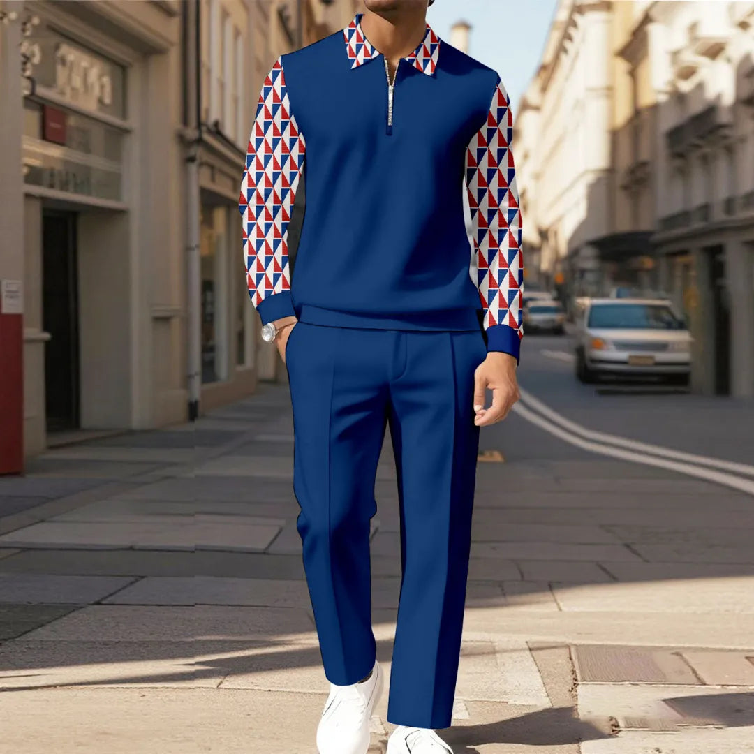 Modern Quarter Zip Two-Piece Set