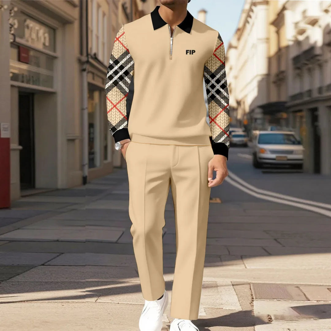 Modern Quarter Zip Two-Piece Set