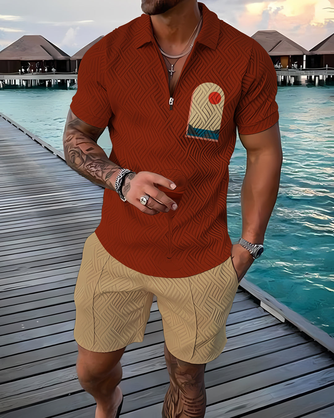 Magnolia Polo Shirt And Shorts Co-Ord - DUVAL