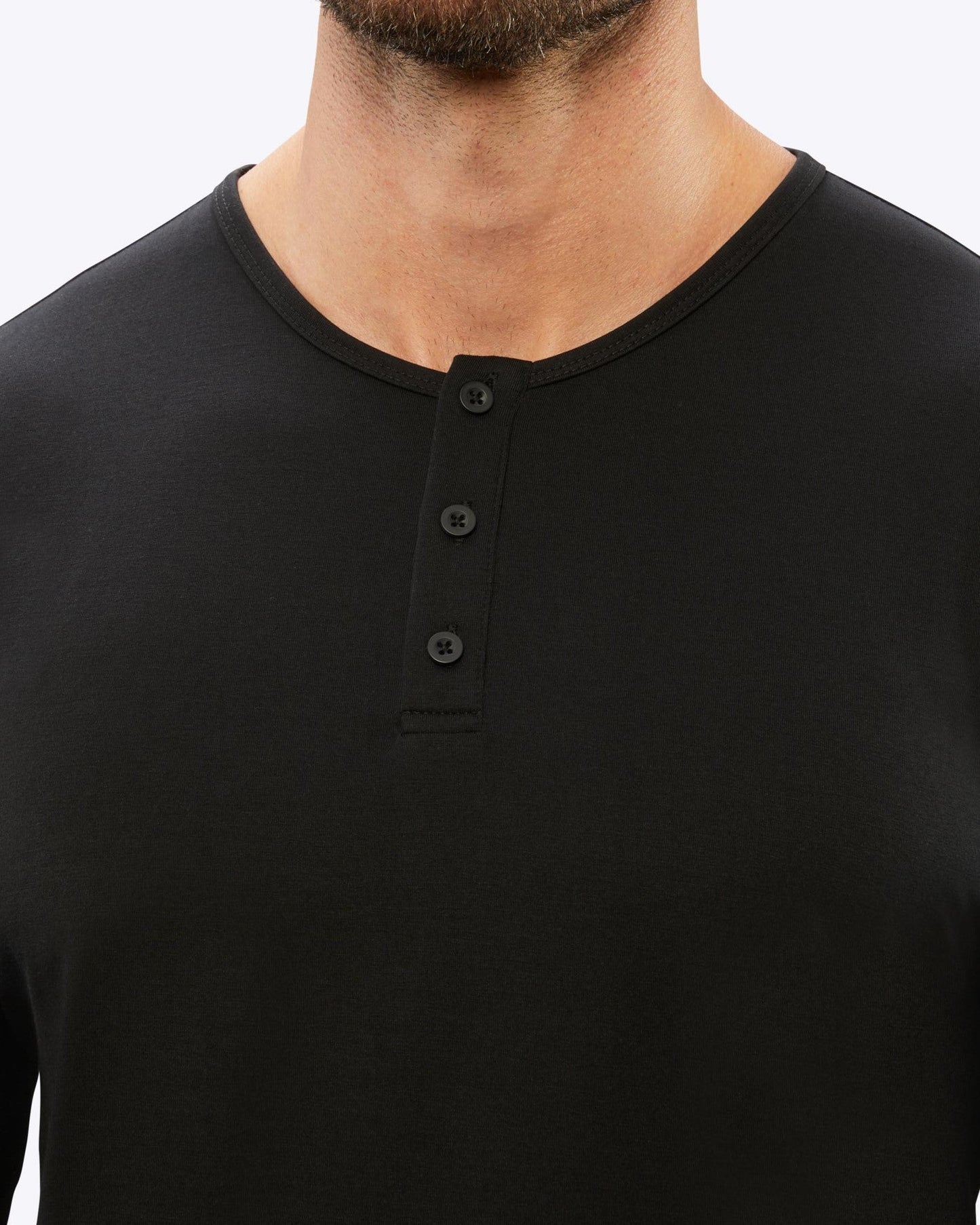 All Day Elite Henley Curve-Hem Stretch Long Sleeve