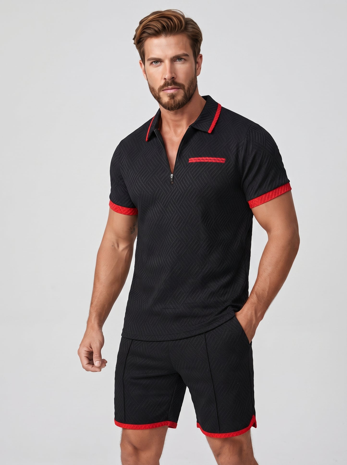 The Crimson Polo Set