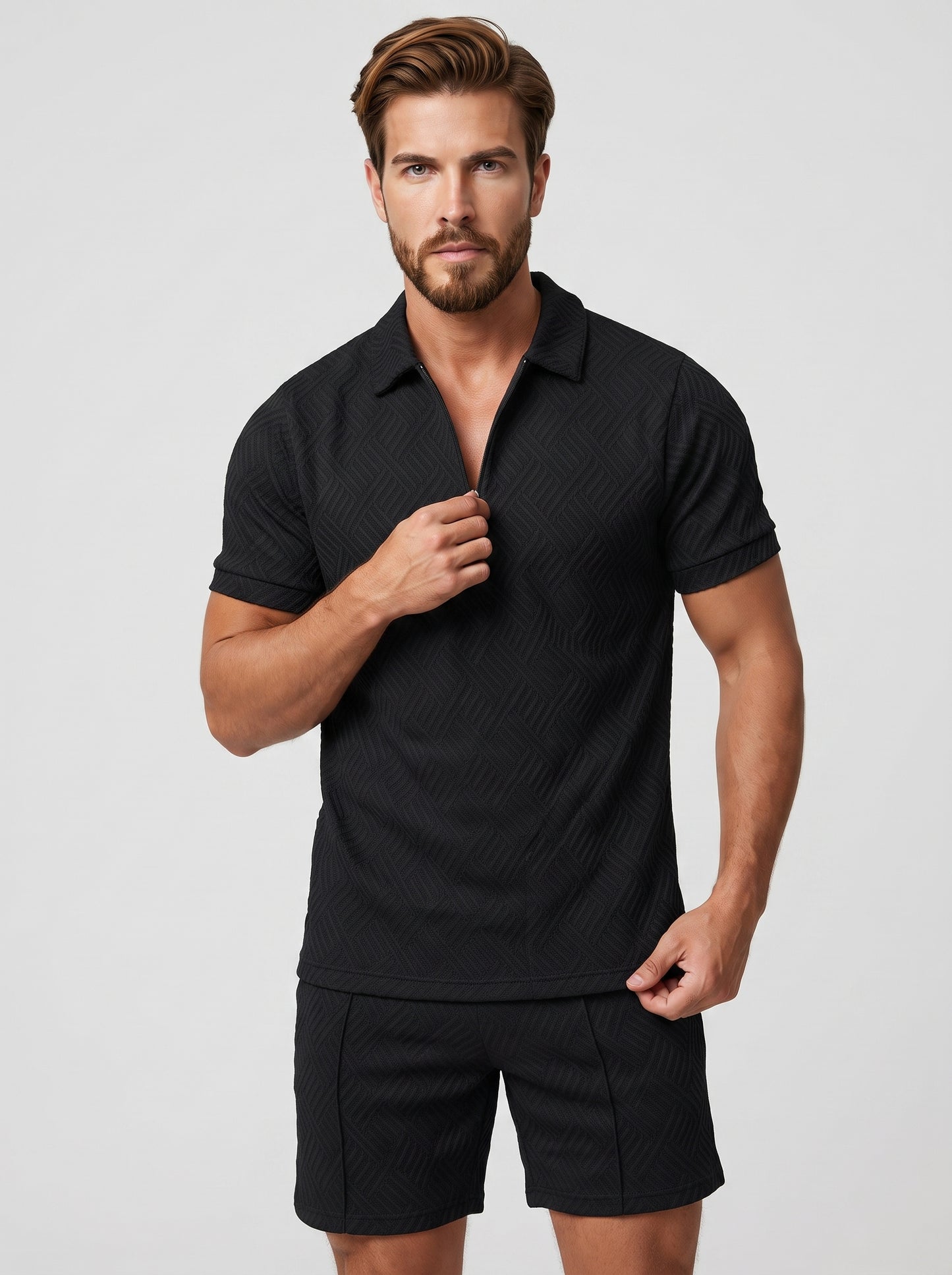 The Midnight Black Polo Set
