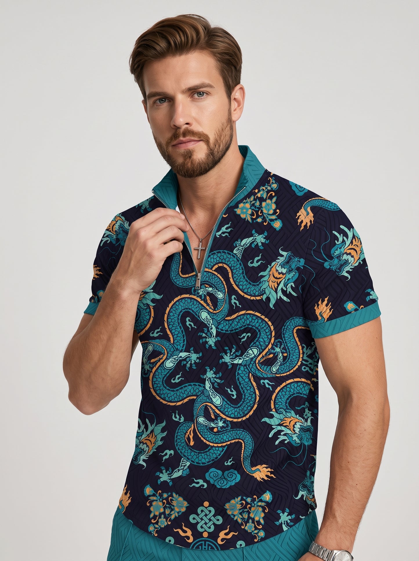 The Radiant Reef Polo Set