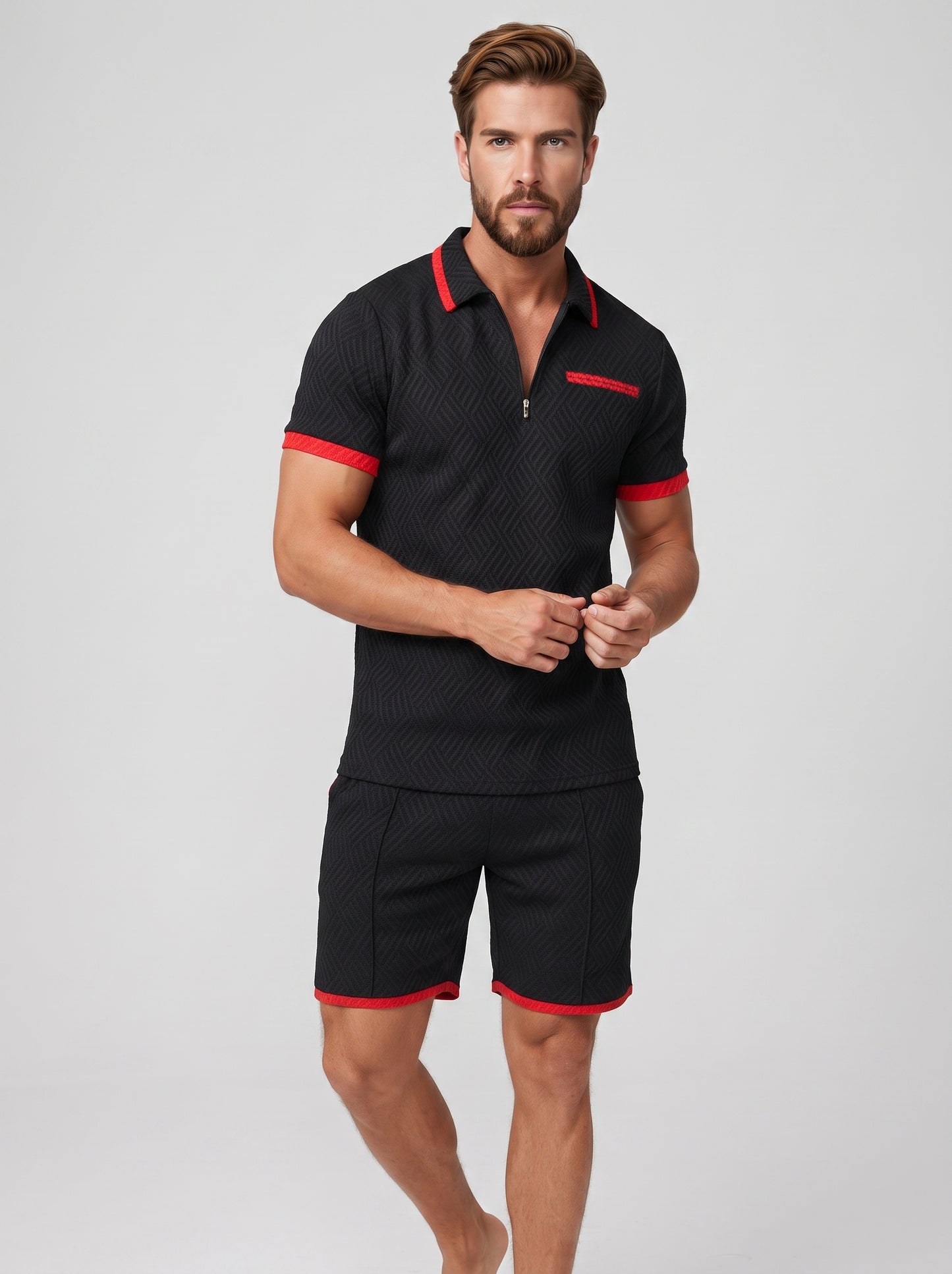 The Crimson Polo Set