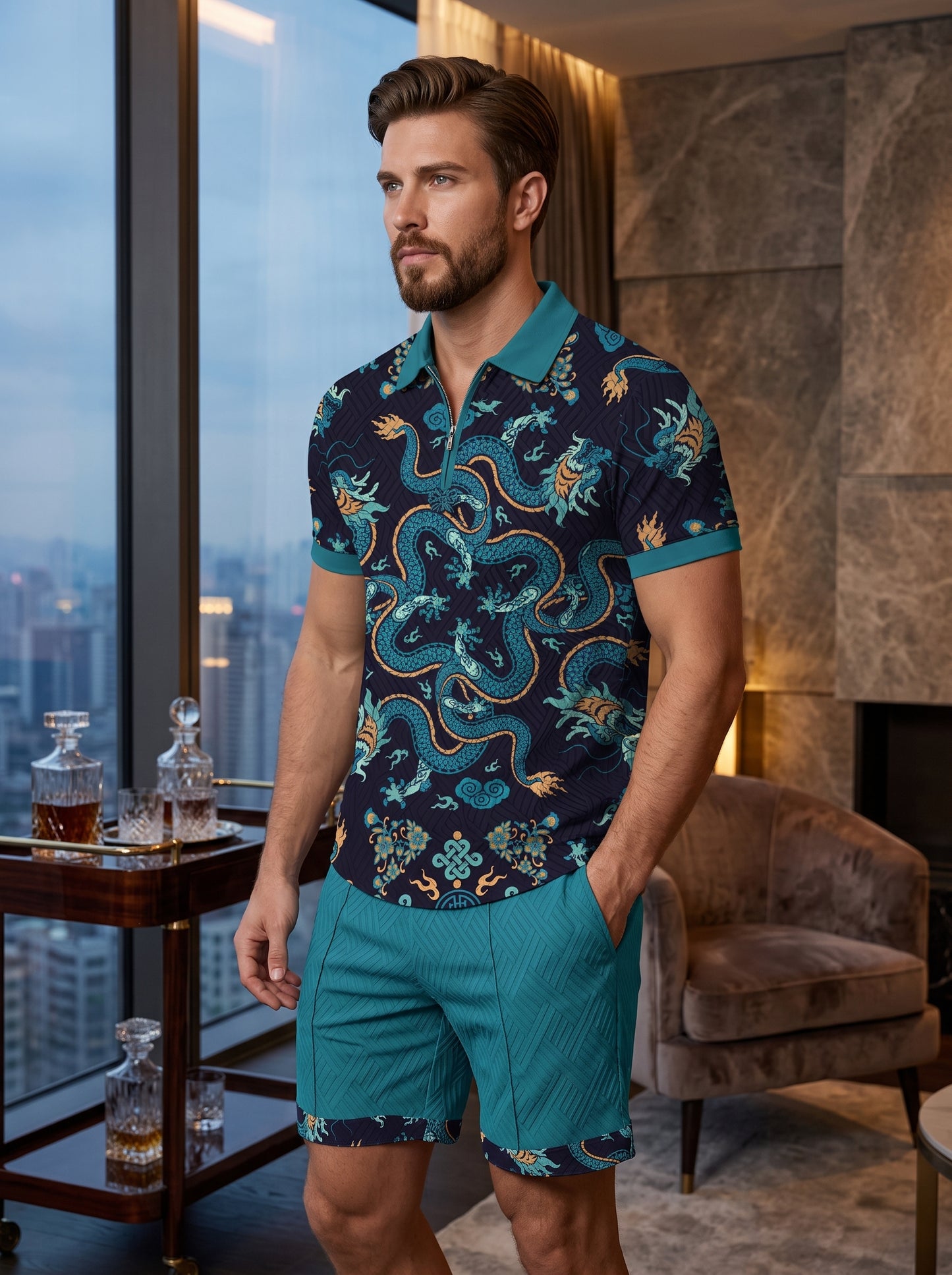 The Radiant Reef Polo Set