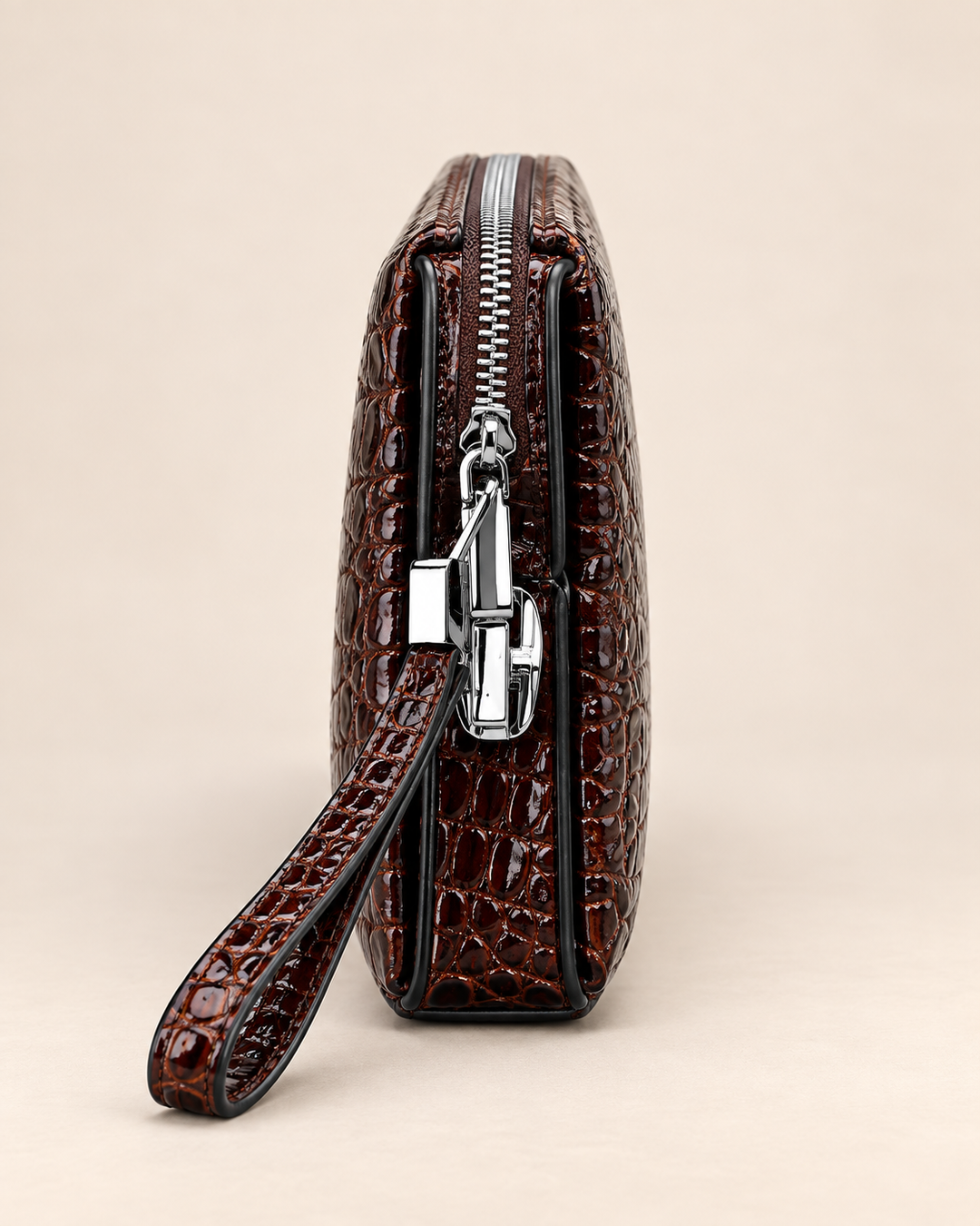 The Mayfair 26 — Crocodile Leather Pouch | Brown