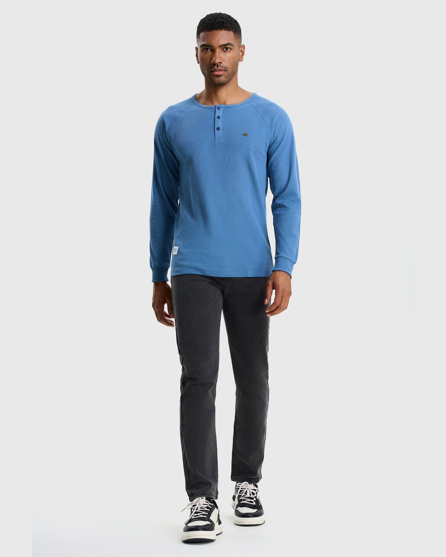 Waffle Henley Long Sleeve T-Shirt