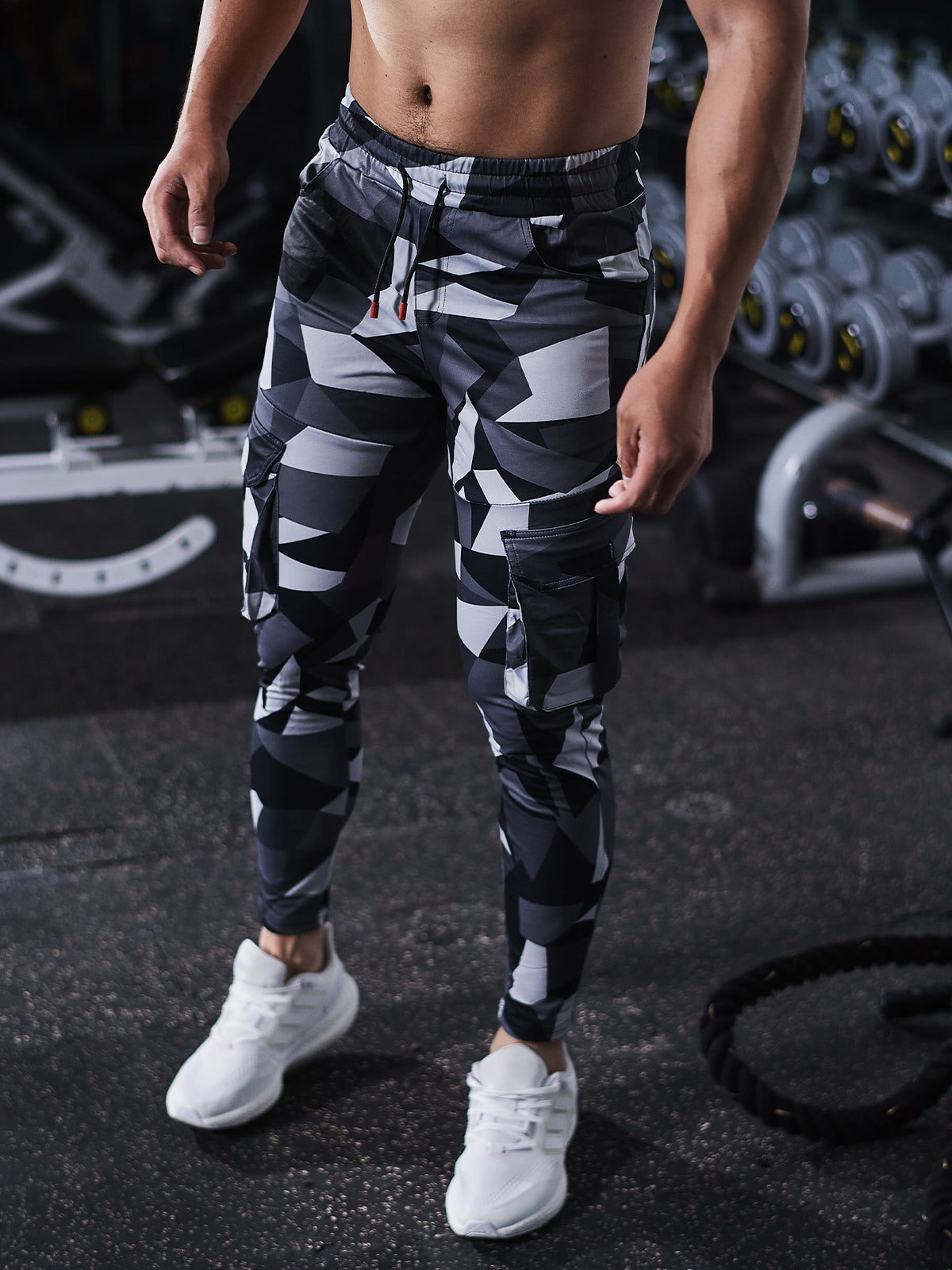 All Season Essential Check Print Cargo Jogger Pants