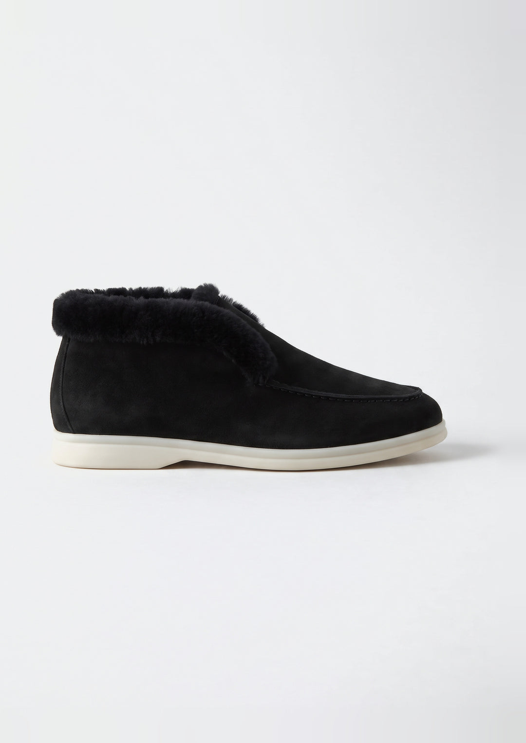 Courchevel Shearling Loafers - Black, side view