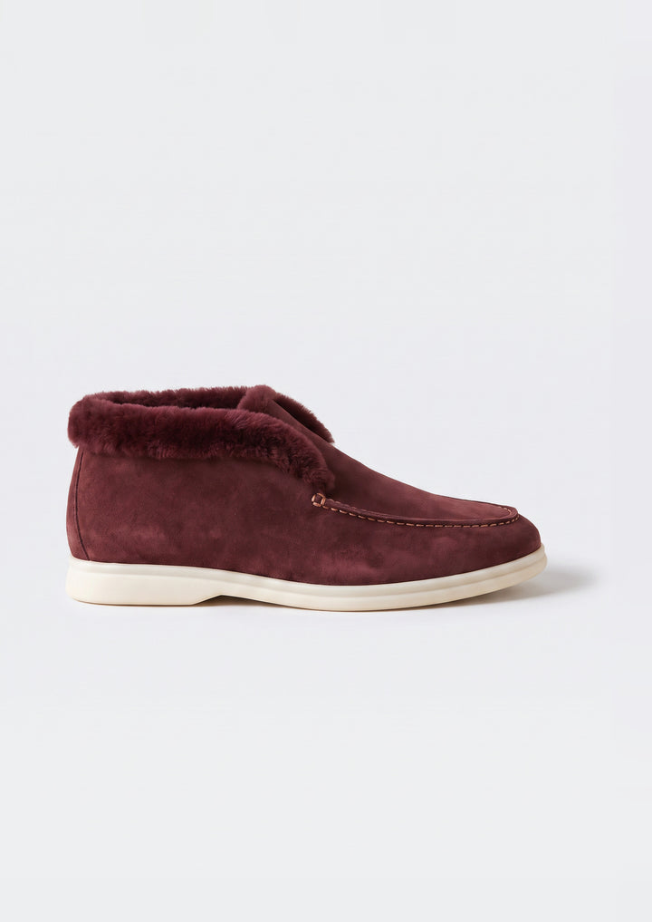 Courchevel Shearling Loafers - Burgundy, side view