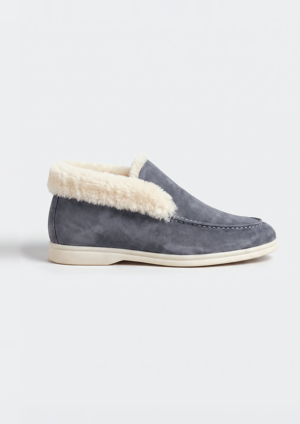 Courchevel Shearling Loafers - Charcoal, side view