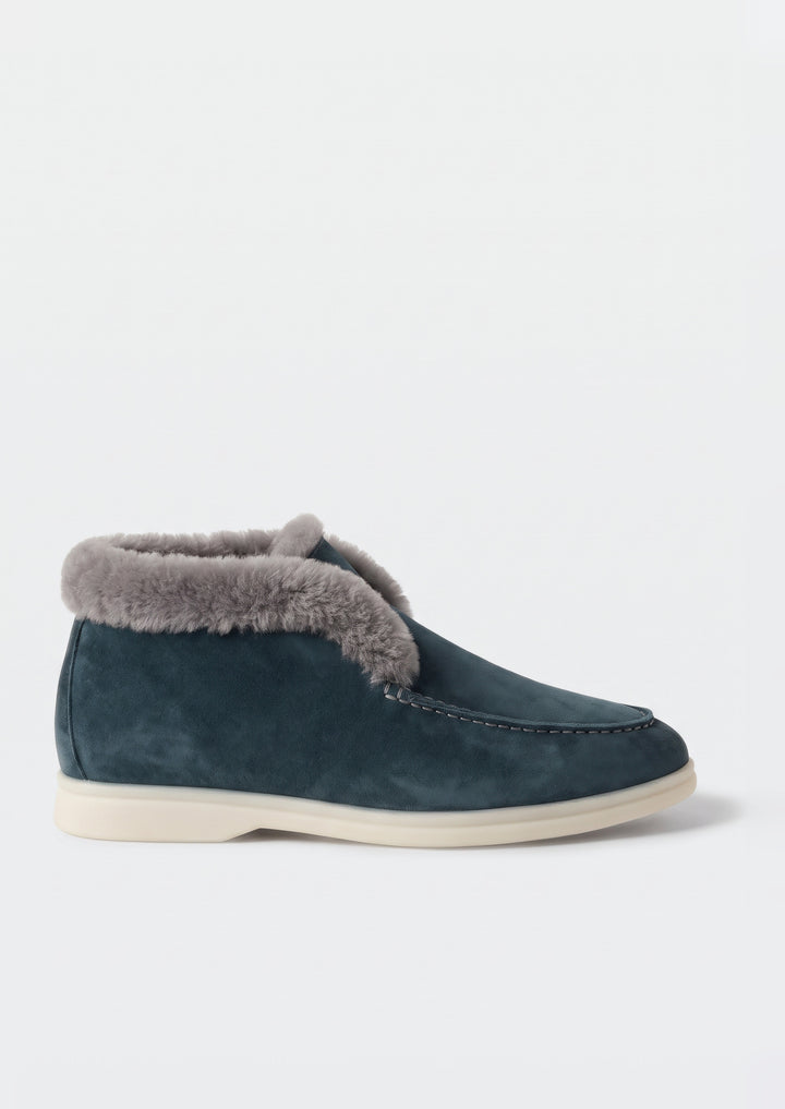 Courchevel Shearling Loafers - Petrol, side view