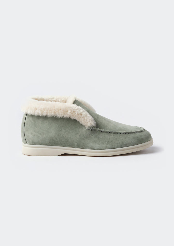 Courchevel Shearling Loafers - Sage, side view