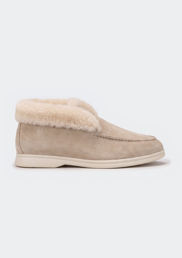 Courchevel Shearling Loafers - Stone, side view