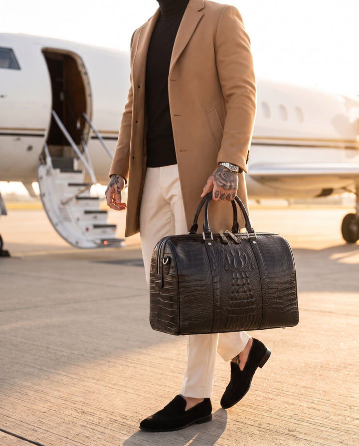 The Belgrade 46 — Crocodile Travel Bag | Black