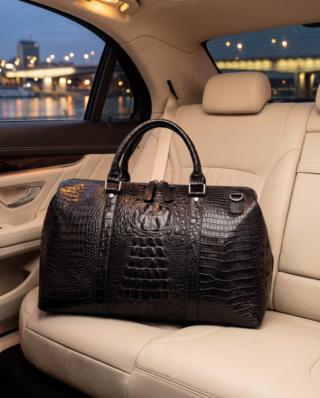 The Belgrade 46 — Crocodile Travel Bag | Black