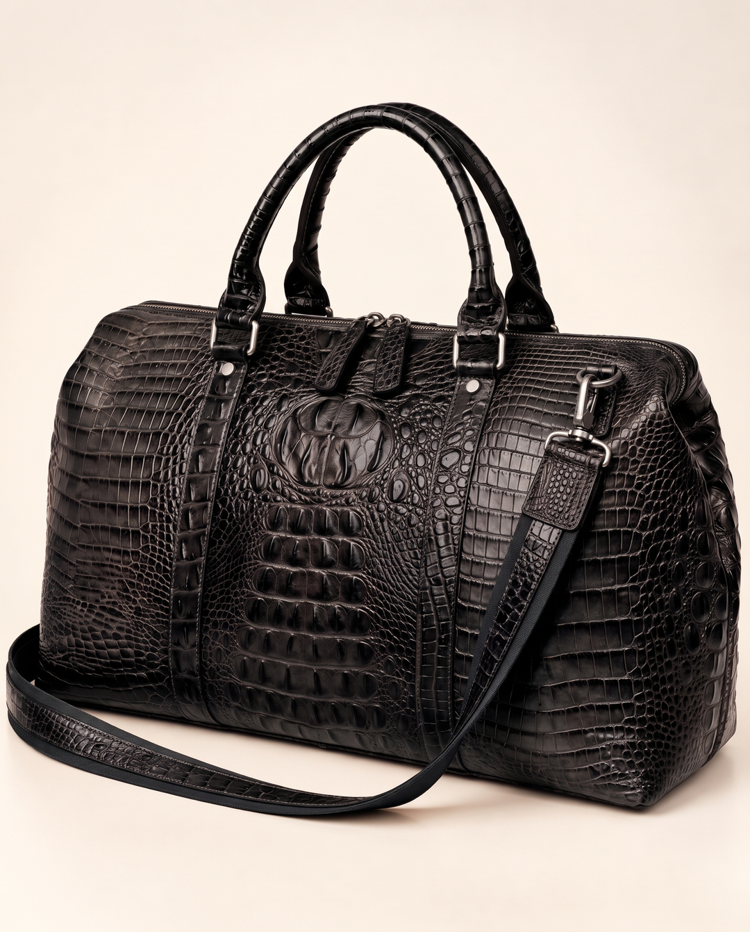 The Belgrade 46 — Crocodile Travel Bag | Black