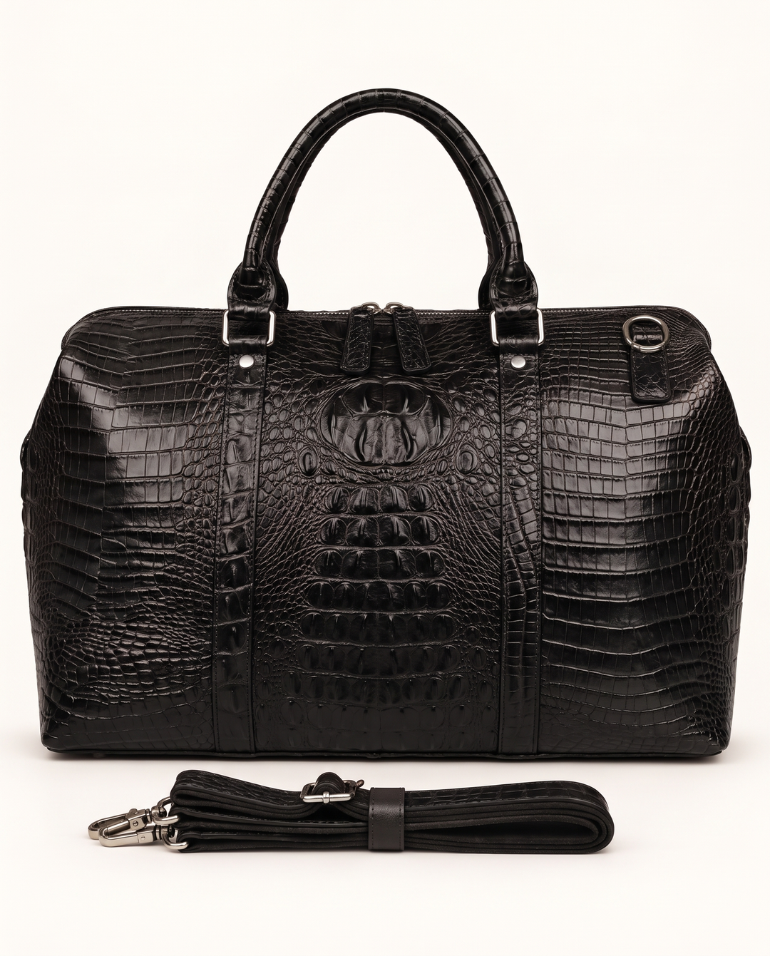 The Belgrade 46 — Crocodile Travel Bag | Black