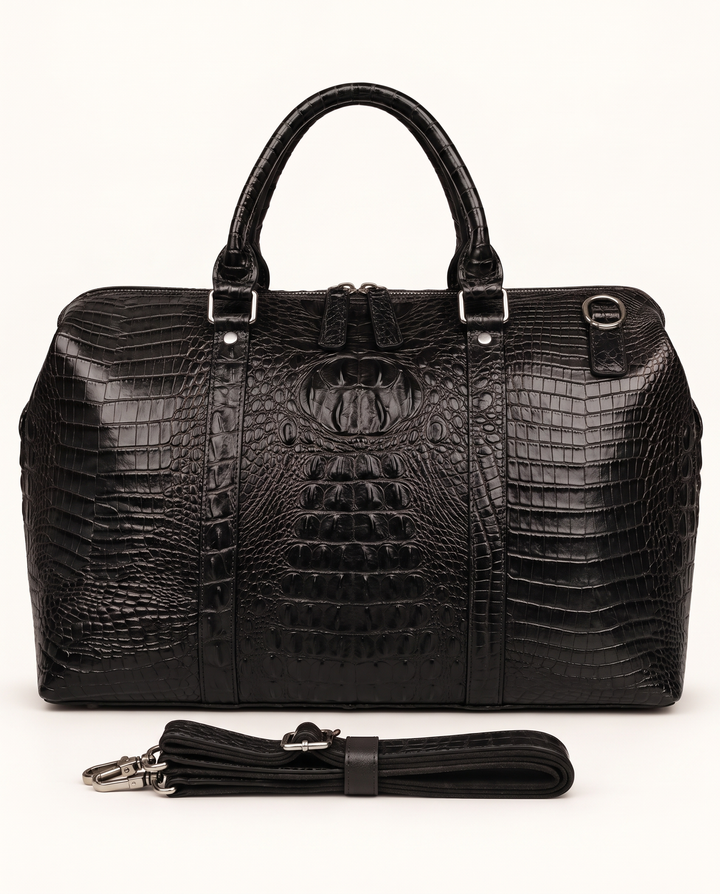 The Belgrade 46 — Crocodile Travel Bag | Black