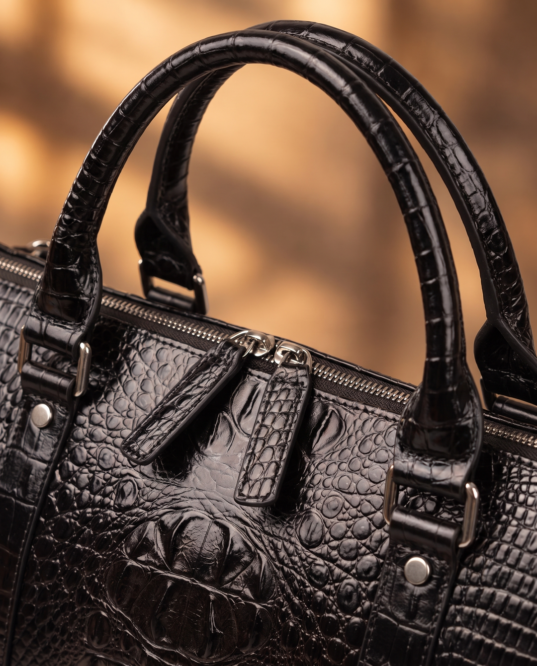 The Belgrade 46 — Crocodile Travel Bag | Black