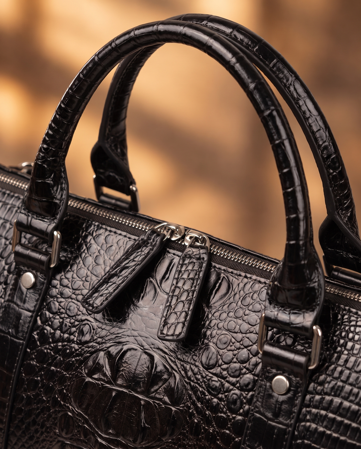 The Belgrade 46 — Crocodile Travel Bag | Black