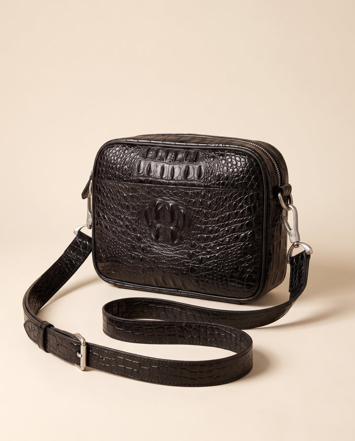 The Mayfair 28 — Crocodile Belt Bag | Black