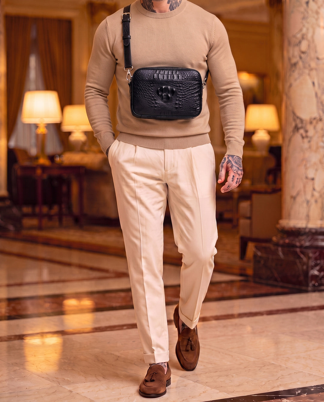 The Mayfair 28 — Crocodile Belt Bag | Black