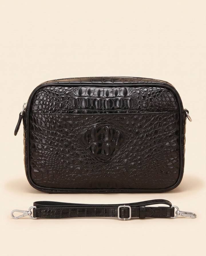 The Mayfair 28 — Crocodile Belt Bag | Black